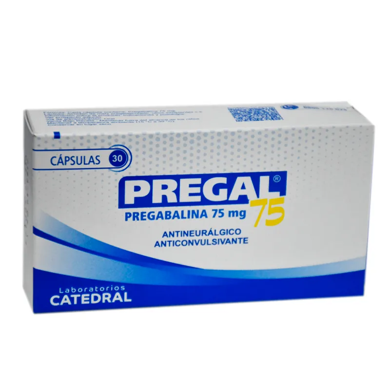 Pregal 75 Pregabalina 75 mg - Caja de 30 cápsulas
