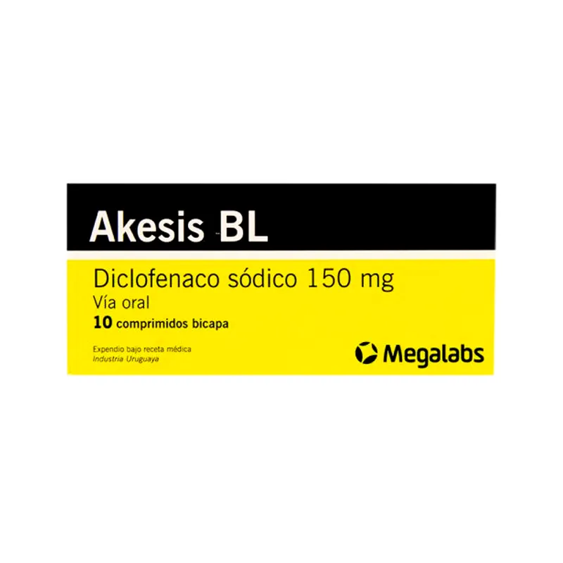 Akesis BL Diclofenaco Sódico 150 mg - Caja 10 comprimidos bicapa