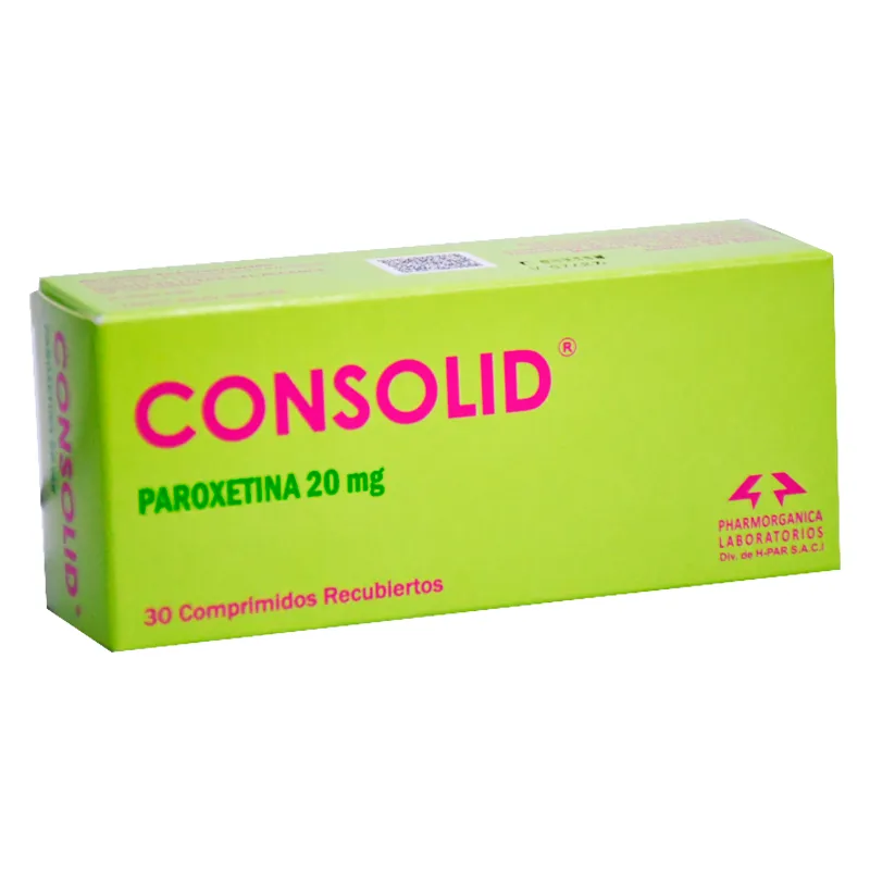 Consolid Paroxetina 20 mg - Cont. 30 Comprimidos Recubiertos