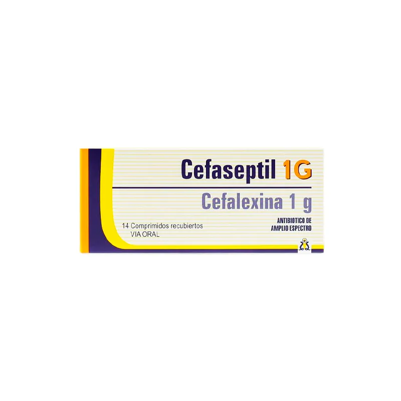 Cefaseptil 1G Cefalexina 1g - Caja de 14 Comprimidos Recubieros