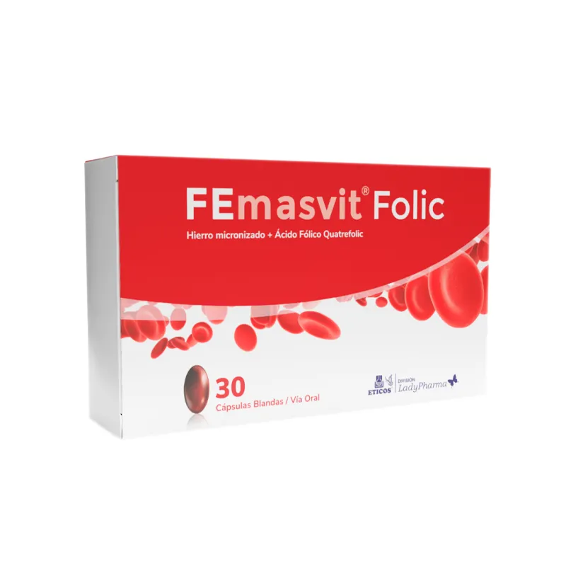 Femasvit Folic Hierro Micronizado+ Acido Folico - Cont. 30 Capsulas Blandas