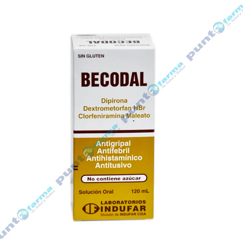 Becodal Dipirona Dextrometorfano Clorfeniramina - Cont. 120 mL.