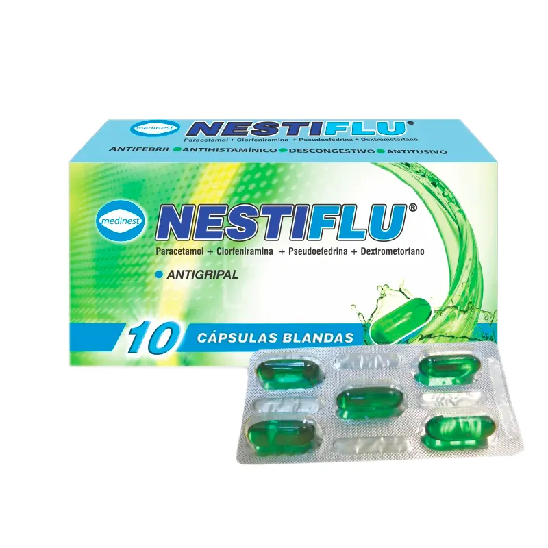 Nestiflu Paracetamol - Caja de 10 Cápsulas Blandas