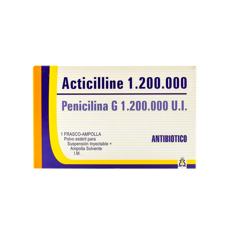 Acticilline 1.200.000 Penicilina G 1.200.000 U.I. - 1 Frasco ampolla 1 Ampolla solvente I.M.