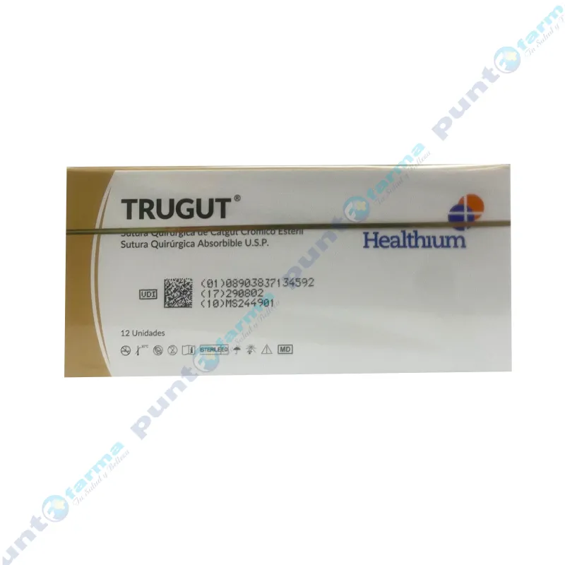 Trugut Sutura Quirurgica Absorbible 48 mm 90 cm - Cont.12 unidades