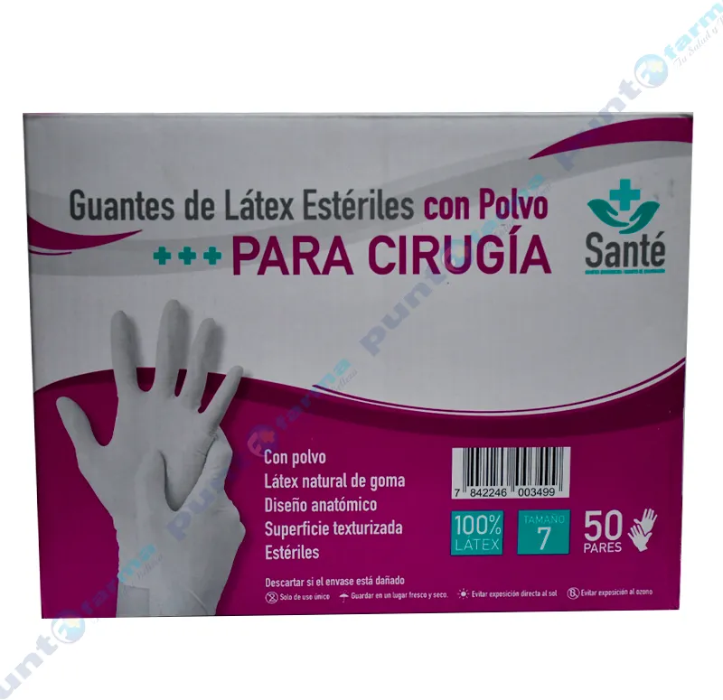Guante Esteril Tamaño 7 Santé para Cirugía - Cont. 50 unidades