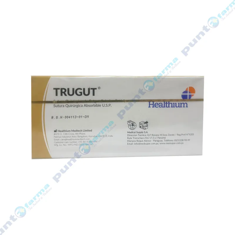 Trugut Sutura Quirurgica de Catgut Cromico 0 de 48 mm - Cont.12 unidades