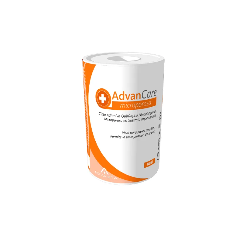 Cinta Microporosa Beige 7,5cm x 5m Carrete Advancare