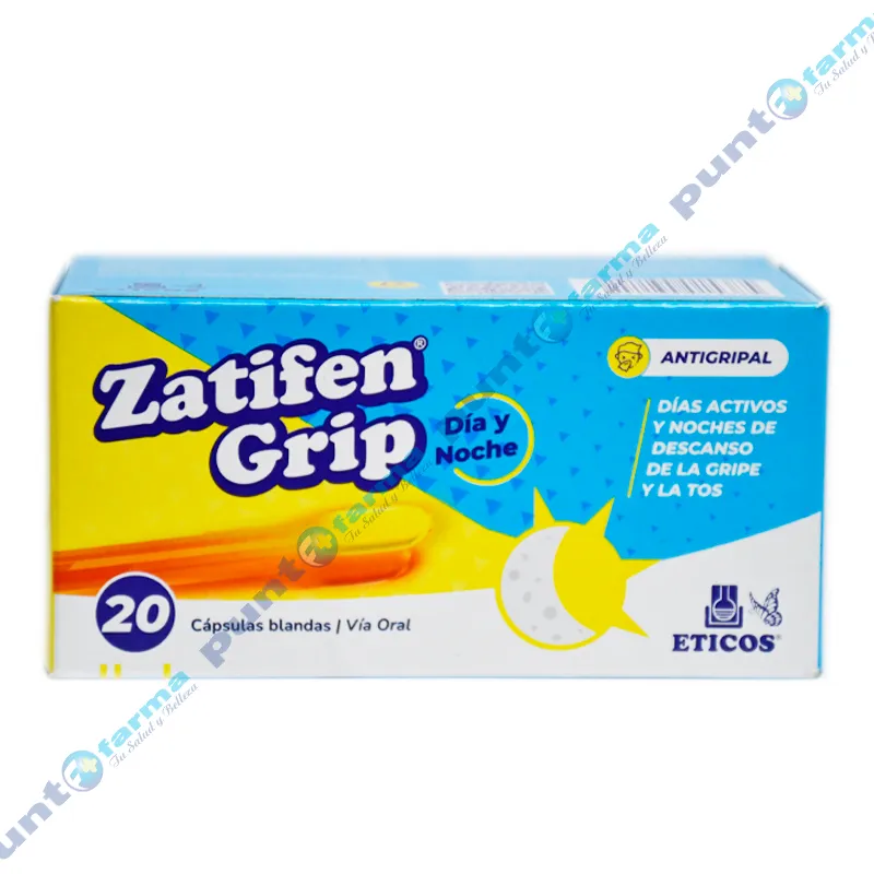 Zatifen Grip Dia y Noche - Caja de 20 Cápsulas Blandas.