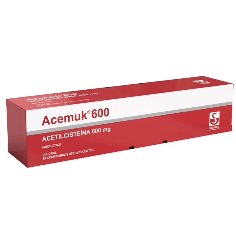 Acemuk Acetilcisteina 600 mg - 20 Comprimidos Efervecente