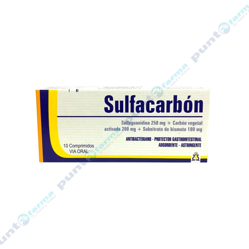 Sulfacarbon Sulfaguanidina 250 mg - Cont. 10 Comprimidos