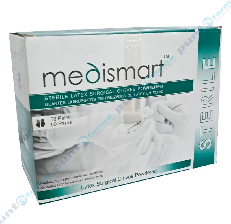 Guante de Látex Esteril N° 7,5 Medismart - Cont. 50 pares