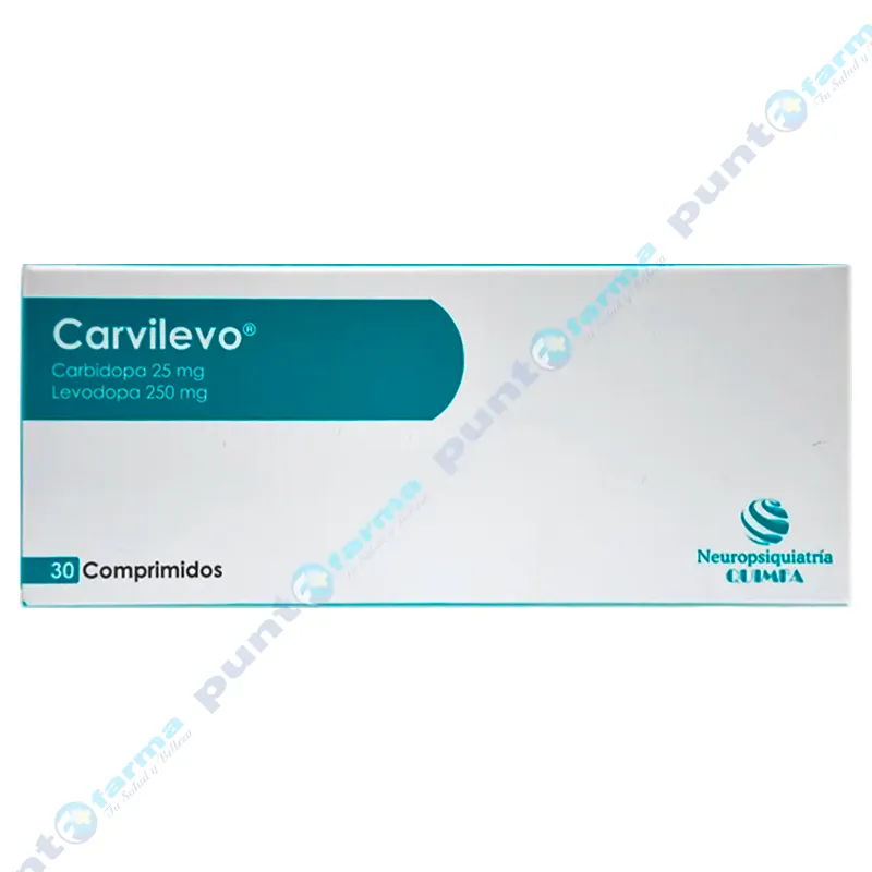 Carvilevo Carbidopa 25 mg Levodopa 250 mg - Cont. 30 Comprimidos