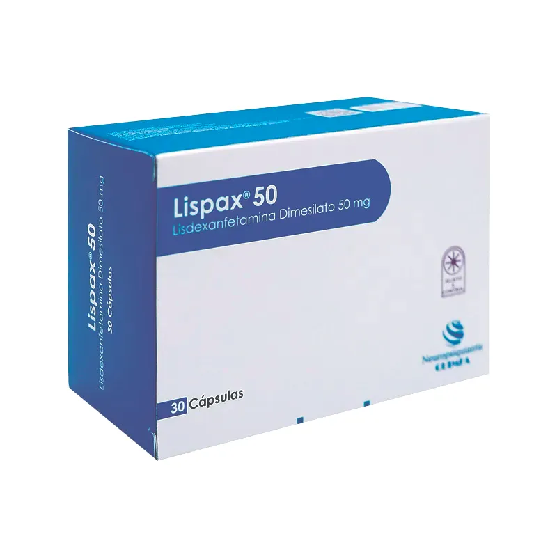 Lispax Lisdexanfetamina Dimesilato 50 mg - Cont. 30 Capsulas