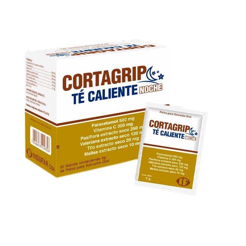 Cortagrip Té Caliente Noche Paracetamol 500 mg - Caja de 20 Sobres