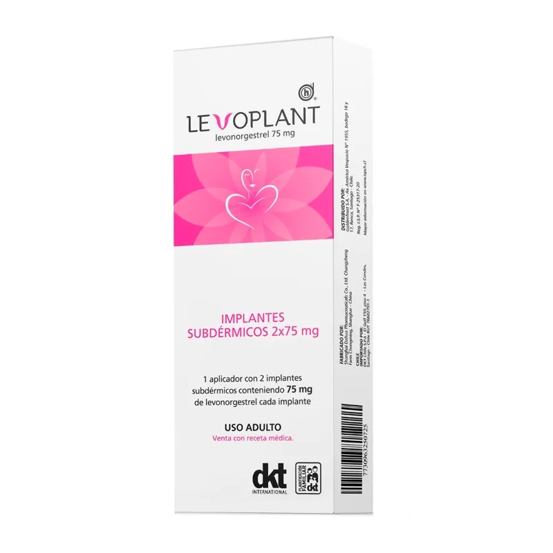 Anticonceptivo Subdérmico Levonorgestrel 75mg Levoplant - 1 aplicador con 2 implantes 75mg cada uno