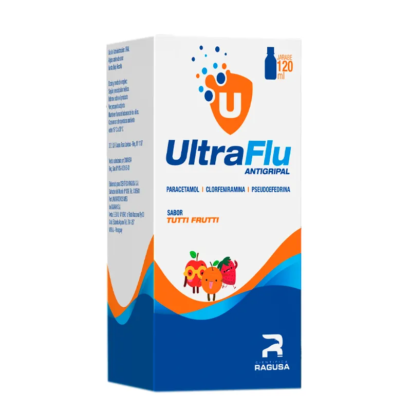 Ultraflu Antigripal Paracetamol 125 mg Pseudoefedrina 30 mg - Jarabe de 120 mL