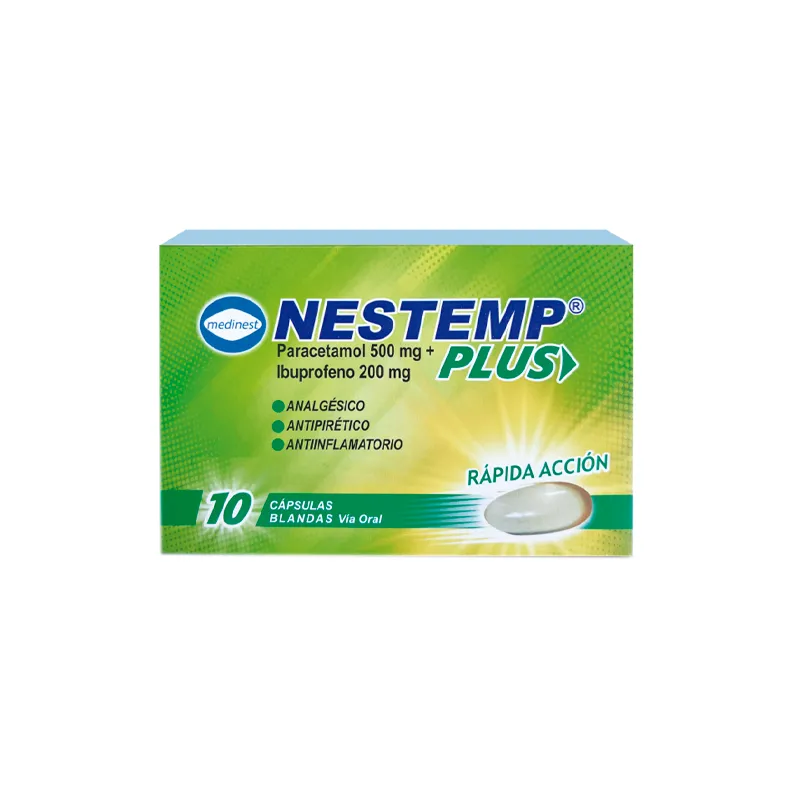 Nestemp Plus Paracetamol 500 mg Ibuprofeno 200 mg - Cont. 10 Capsulas Blandas