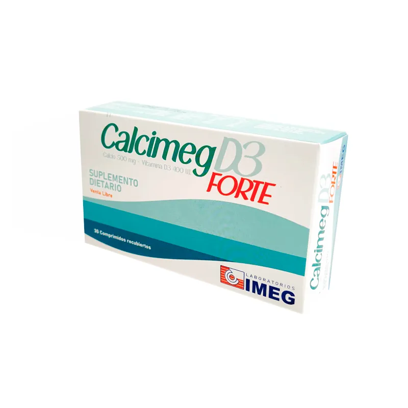 Calcimeg D3 Forte Calcio 500 mg Vitamina D3 400 UI - Cont. 30 Comprimidos