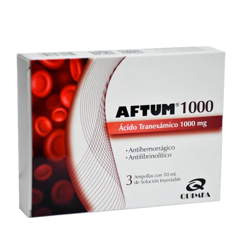 Aftum Acido Tranexámico 1000 mg - Cont. 3 Ampollas