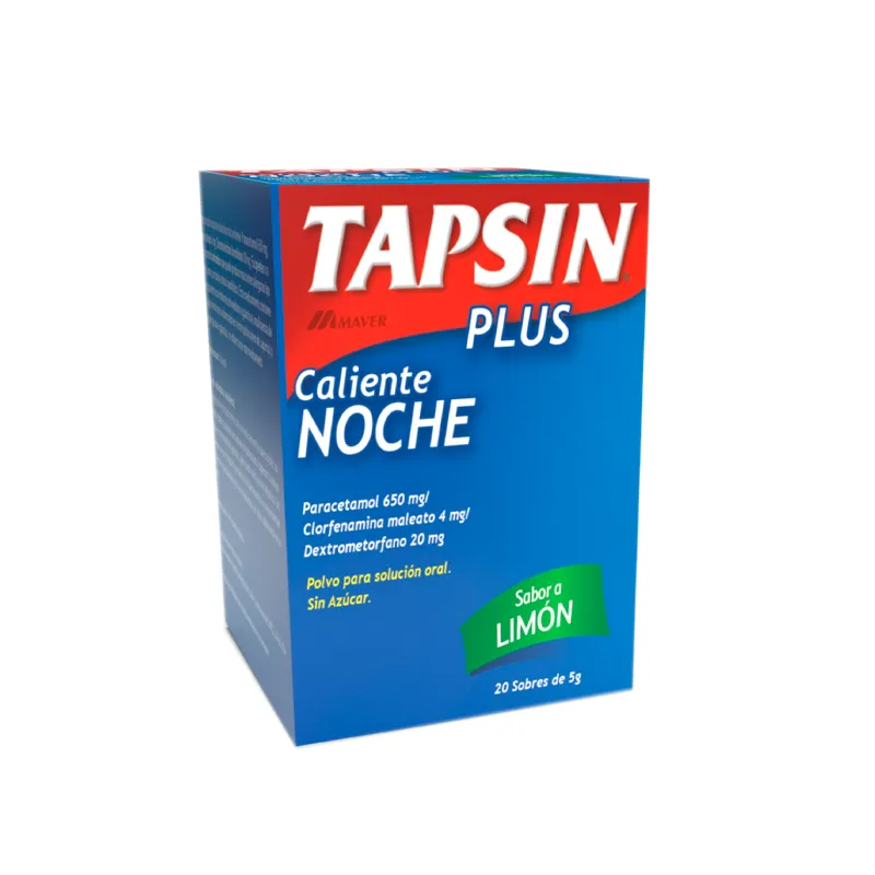 Tapsin Plus Caliente Noche Paracetamol 650 mg - Cont. 20 Sobres