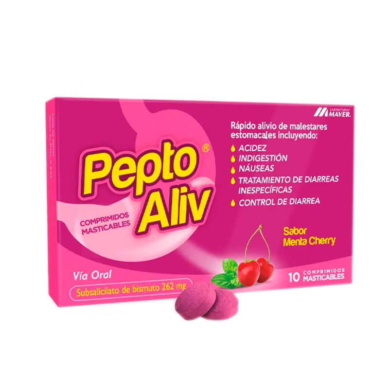 Peptoaliv Subsalicilato de Bismuto - Cont. 10 Comprimidos Masticables
