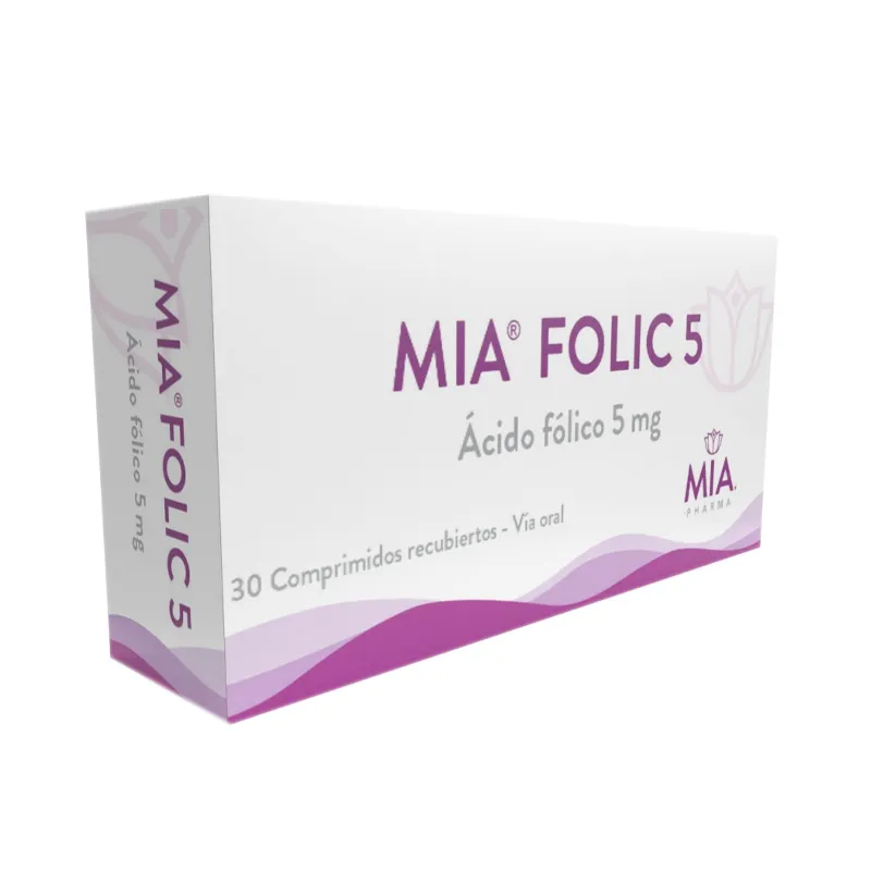 Mia Folic Acido Folico 5 mg - Cont. 30 Comprimidos Recubiertos