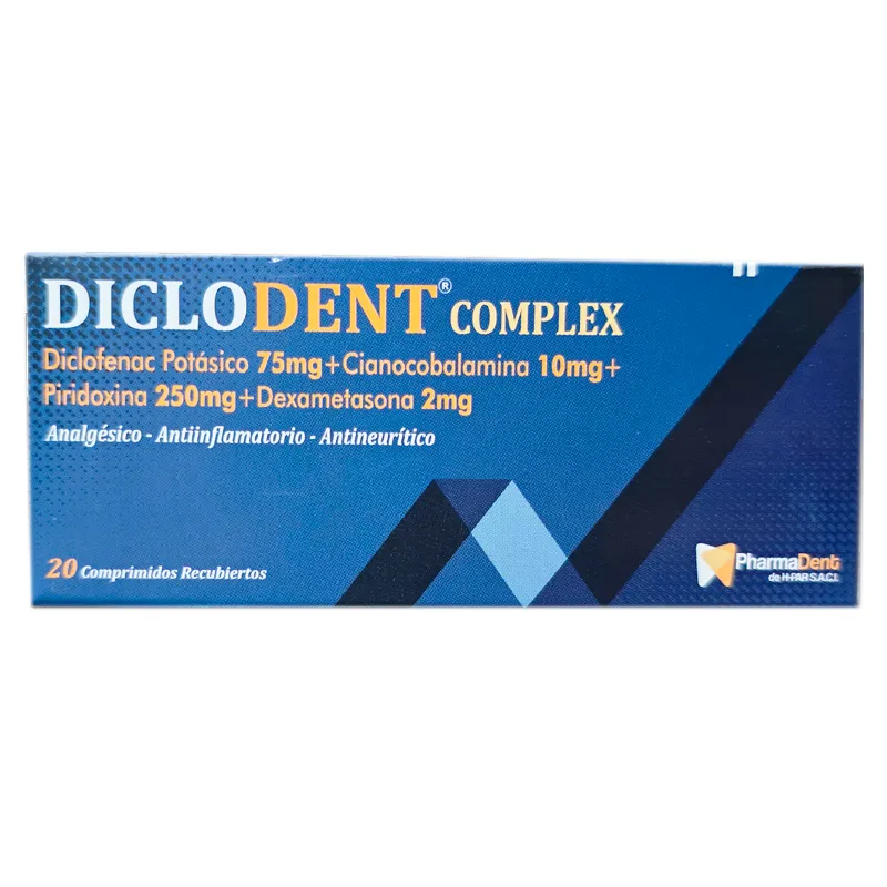 Diclodent Complex Diclofenac Potásico 75 mg - Cont. 20 Comprimidos Recubiertos