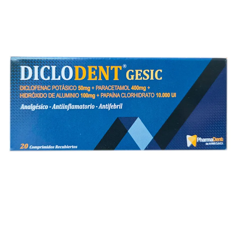 Diclodent Gesic Diclofenac Potásico 50 mg - Cont. 20 Comprimidos