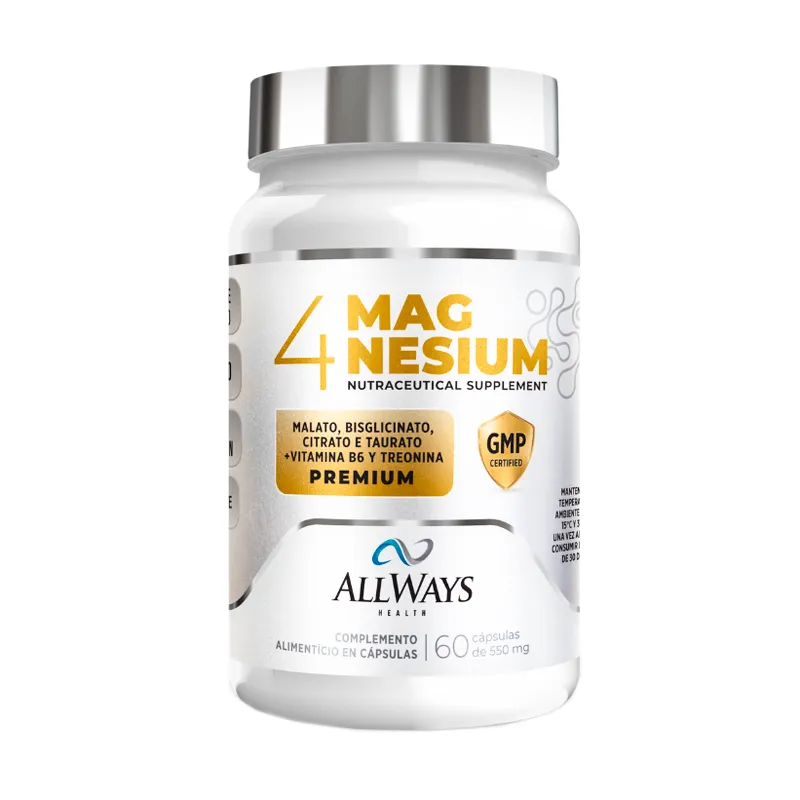 Suplemento Nutricional 4 Magnesium Allways - Cont. 60 Capsulas