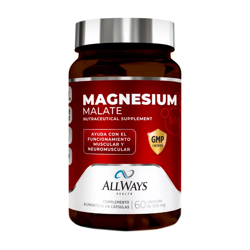Suplemento Nutricional Magnesium Malate Allways Health - Cont. 60 Capsulas