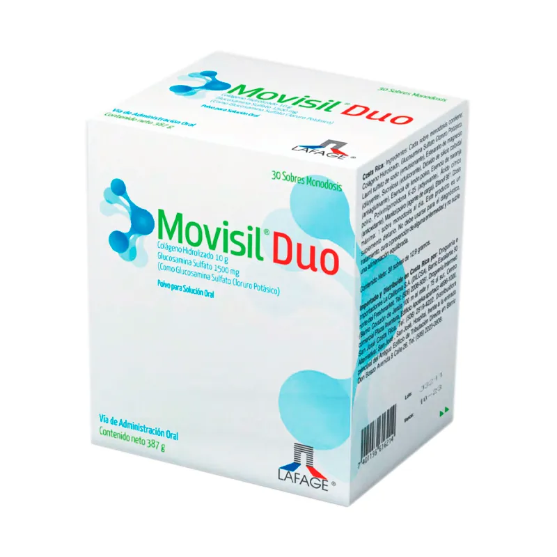 Movisil Duo Colágeno Hidrolizado 10 gr Glucosamina Sulfato 500 mg - Cont. 30 Sobres