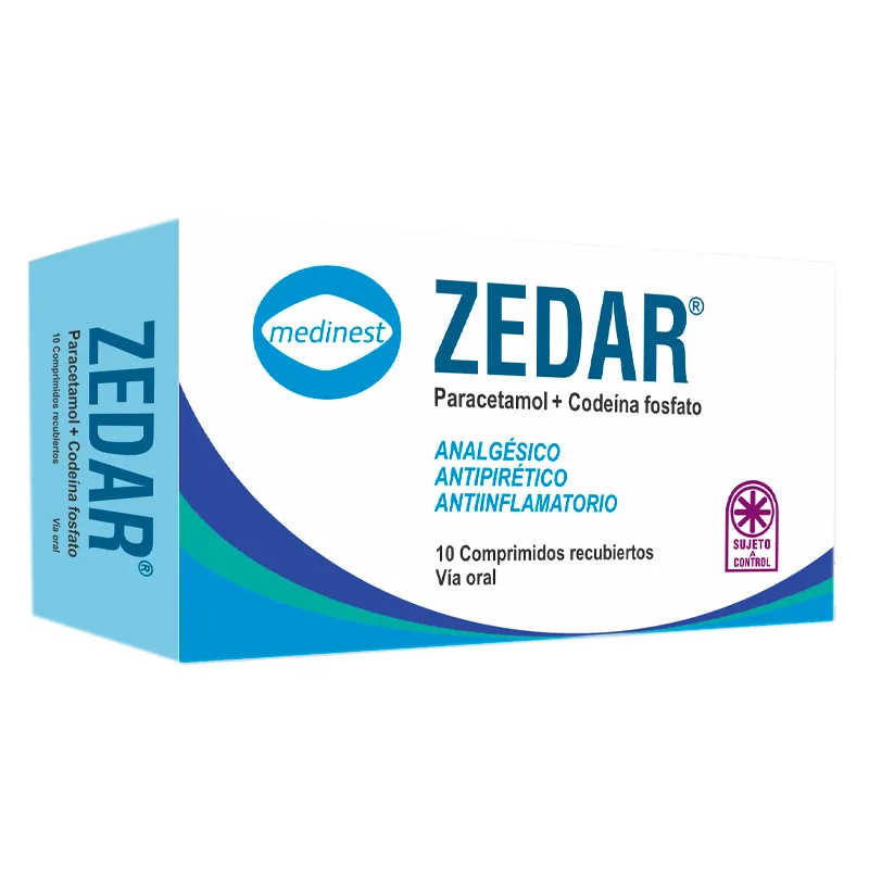 Zedar Paracetamol + Codeína Fosfato - Cont. 10 Comprimidos Recubiertos