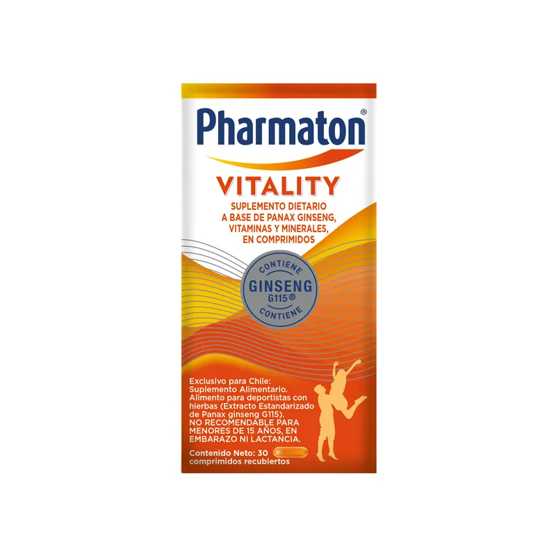 Pharmaton Vitality Suplemento Dietario - Cont. 30 Comprimidos Recubiertos