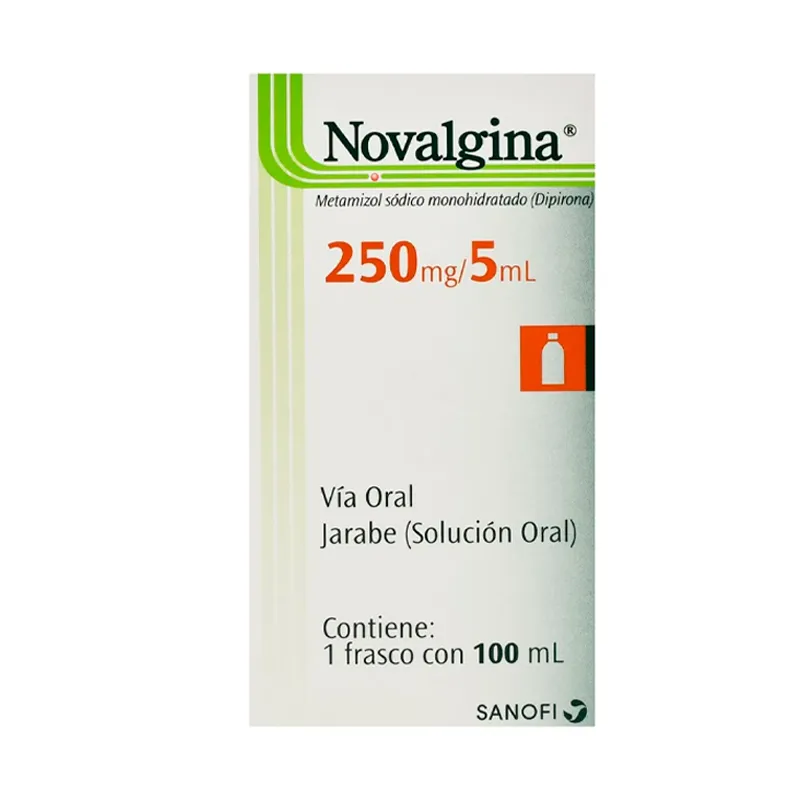 Novalgina Jarabe - Dipirona 250 mg/5ml - Frasco de 100 ml.
