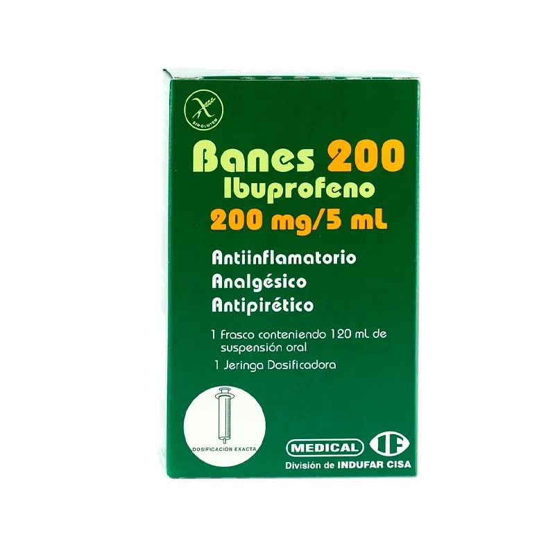 Banes 200 Ibuprofeno - Suspension de 120 mL