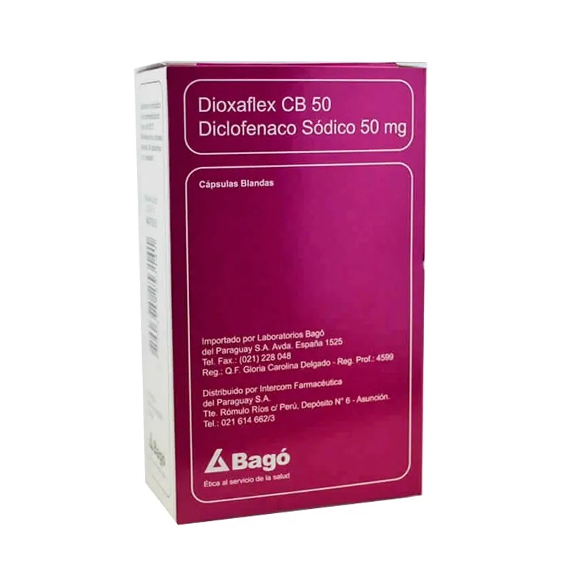 Dioxaflex CB 50 - Diclofenaco Sódico 50 mg - Cont.15 cápsulas
