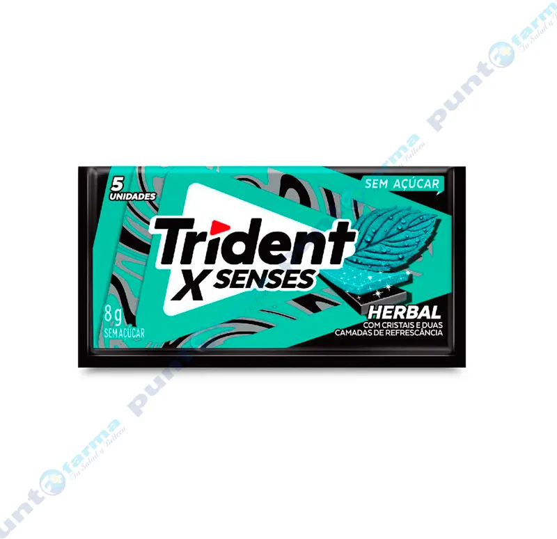 Trident XSenses Chicle Herbal Sin Azúcar 8g - Cont.5 unidades