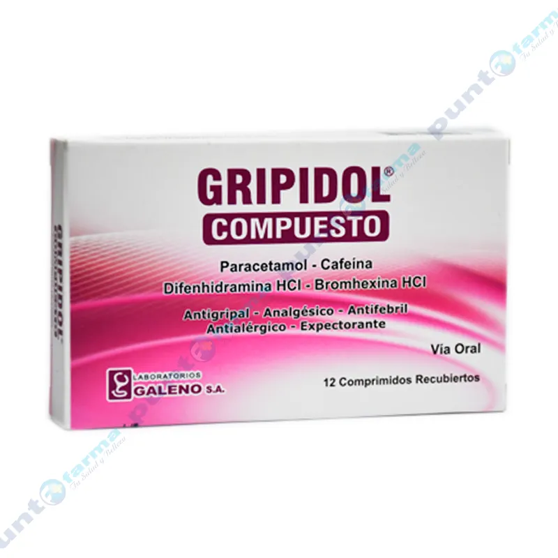 Gripidol Compuesto Paracetamol - Caja de 12 comprimidos recubiertos