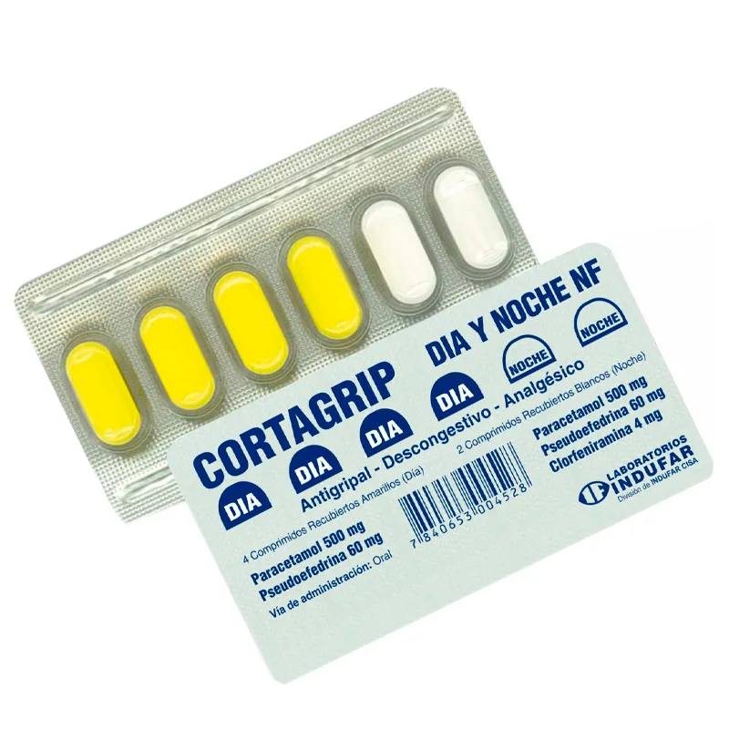 Cortagrip Día y Noche - 1 Blister de 6 Comprimidos Revestidos.