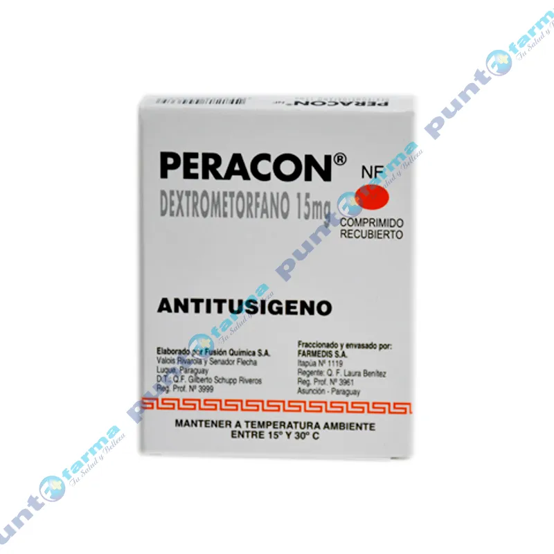 Peracon Nf Dextrometorfano 15 mg - Caja de 20 Comprimidos Recubiertos