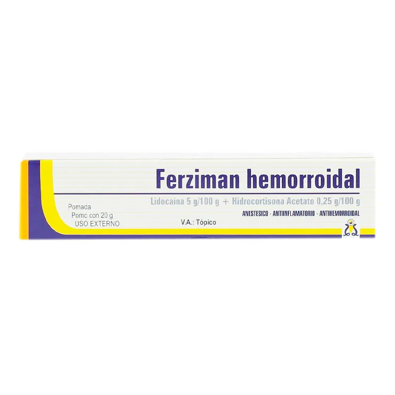Ferziman Hemorroidal Lidocaína + Hidrocortisona Acetato - Pomo de 20 gr