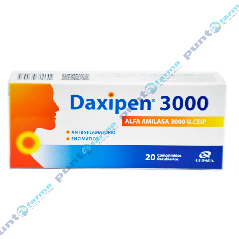 Daxipen 3000 Alfa Amilasa 3000 U.CEIP - Caja de 20 Comprimidos Recubiertos