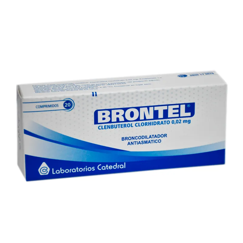 Brontel Clenbuterol Clorhidrato 0,02 mg - Caja de 20 Comprimidos