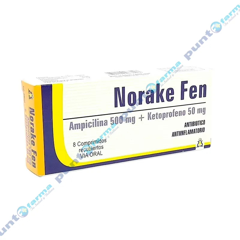 Norake Fen Ampicilina 500 mg - Caja de 8 comprimidos recubiertos