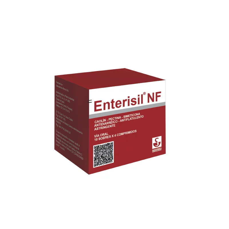Enterisil NF Caolin 250 mg Pectina 50 mg - Cont. 10 Sobres x4 Comprimidos