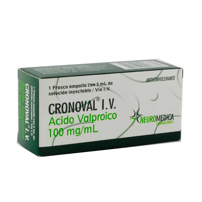 CRONOVAL I.V. - Acido Valproico 100 mg/ml - 1 Frasco ampolla con 5 ml de solución inyectable / Vía I.V.