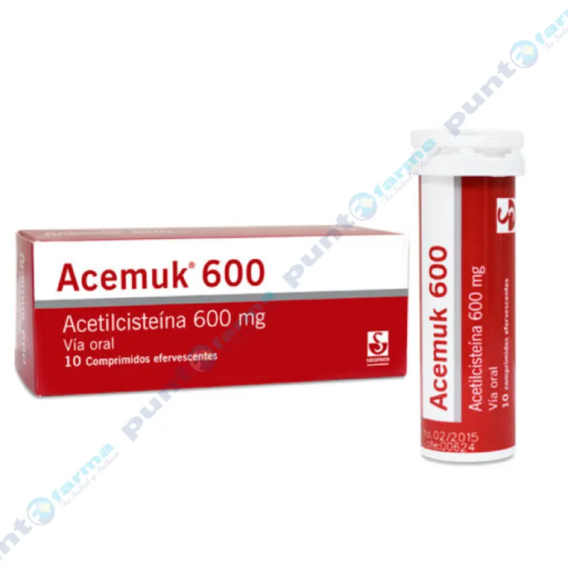 Acemuk 600 Acetilcisteina - Caja de 10 comprimidos efervecentes