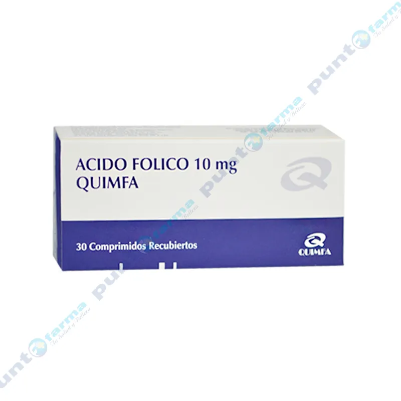 Acido Folico 10 mg - Caja de 30 Comprimidos