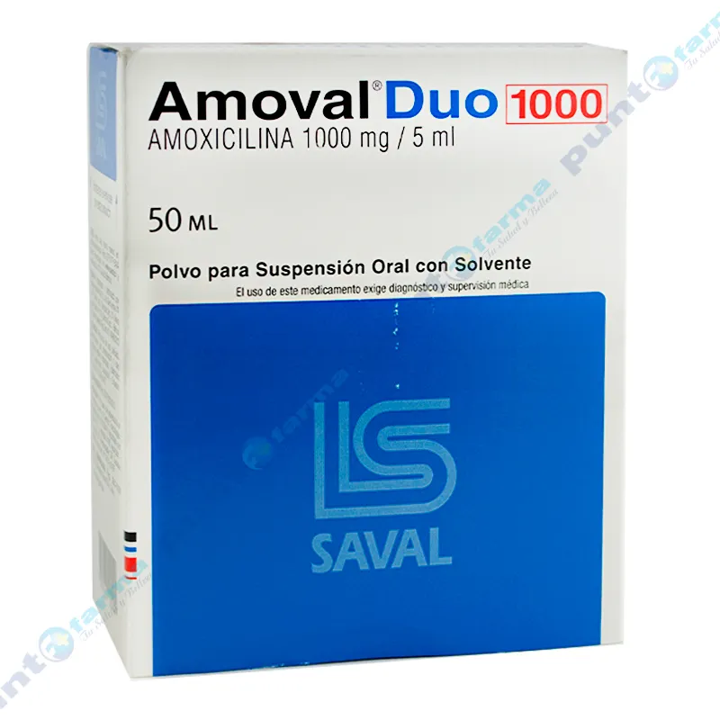 Amoval Duo Amoxicilina 1000 mg - Contenido de 50 mL